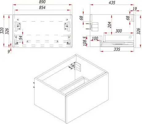 ЗОВ Тумба под умывальник Кито 90 K90LW0MWMC (белый матовый) – фото товара