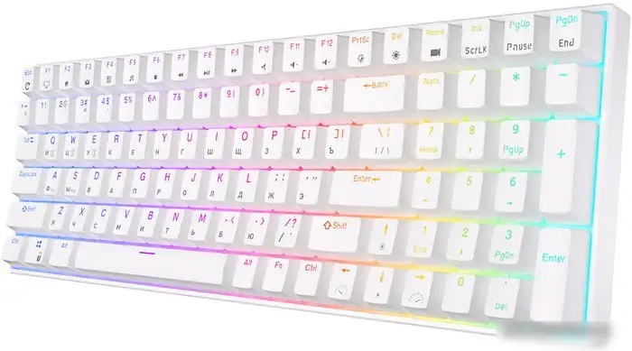 Клавиатура Royal Kludge RK100 RGB (белый, RK Red) – фото товара
