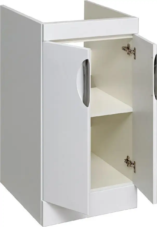 Runo Тумба с умывальником Runo Лира 45 + Гамма 105 лайт с левым крылом (напольная, белый) – фото товара