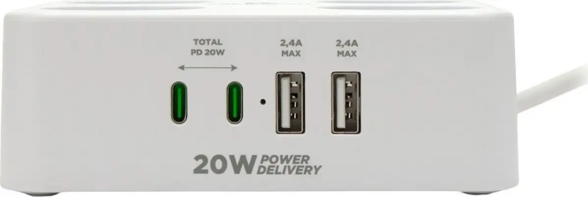 Сетевой фильтр Cablexpert PLT-4-C2U2-W-2 – фото товара
