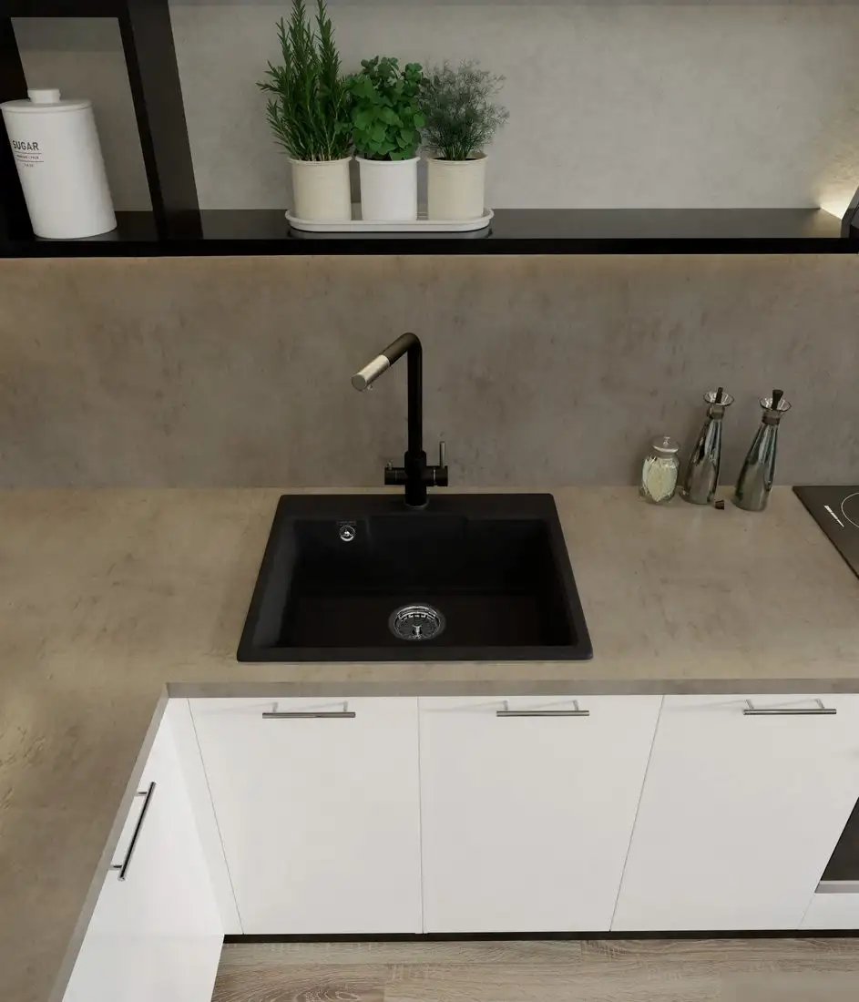 Кухонная мойка GranFest GF-UR-658 (песочный) - фото товара