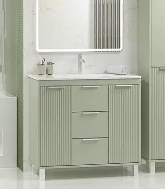 Brevita Тумба с умывальником Risacca Pistachio 90 RIS-06090-0842Я+B-OND090-01 (фисташковый) – изображение в каталоге