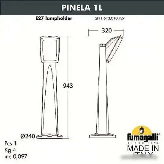 Садовый светильник Fumagalli Germana FU_2N1.613.010.WYF1R