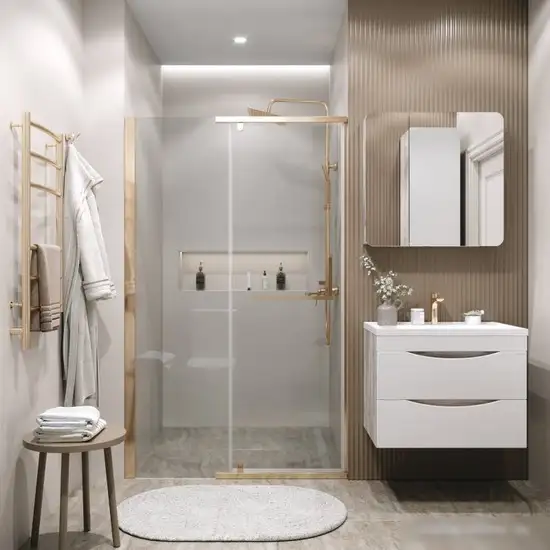 Душевая дверь Grossman Pragma 110x195 100.K33.03.110.32.00 (золото сатин/стекло прозрачное) - фото товара