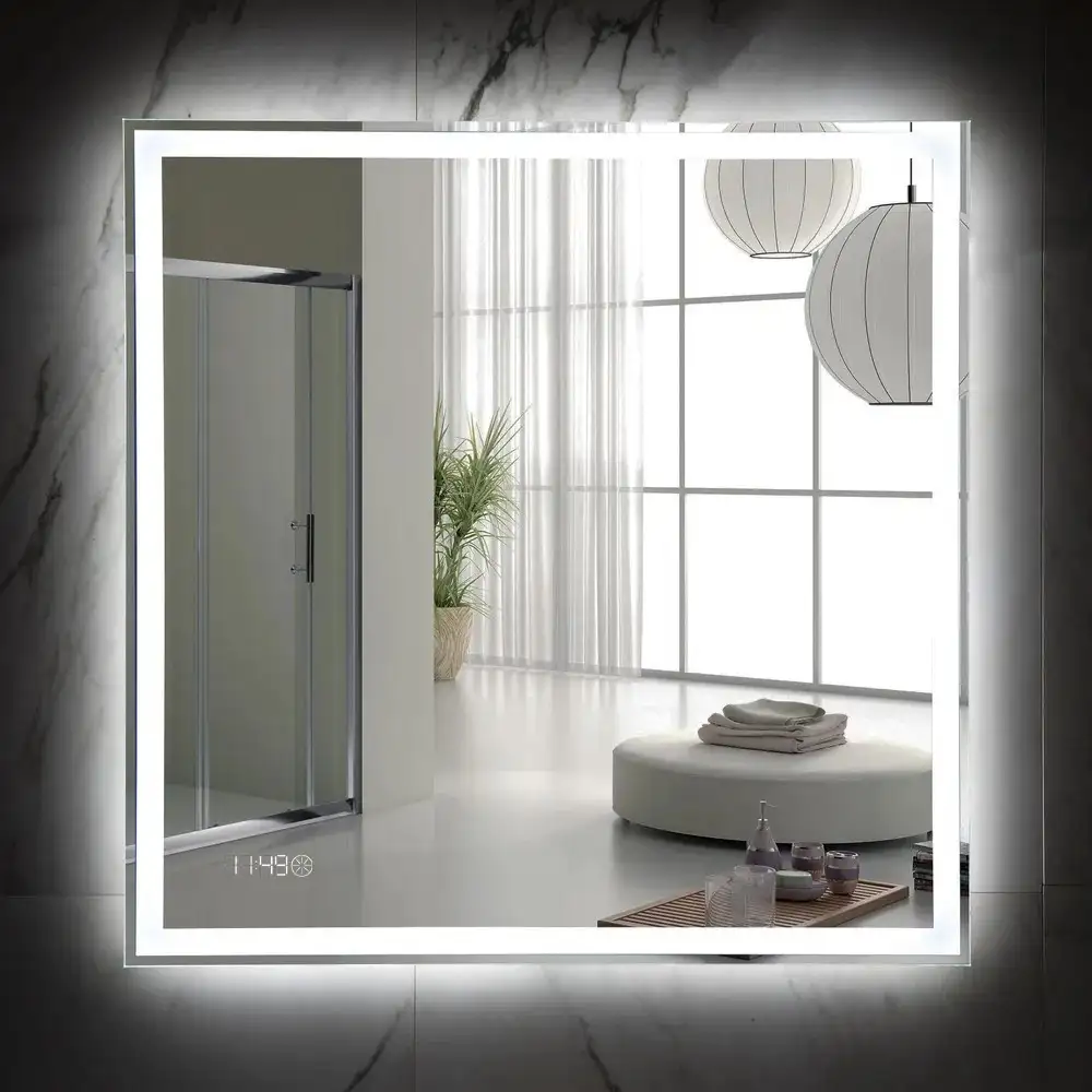 Пекам Зеркало Greta 60x60 greta-60x60scl (с подсветкой, сенсором на прикосновение и часами) – фото товара