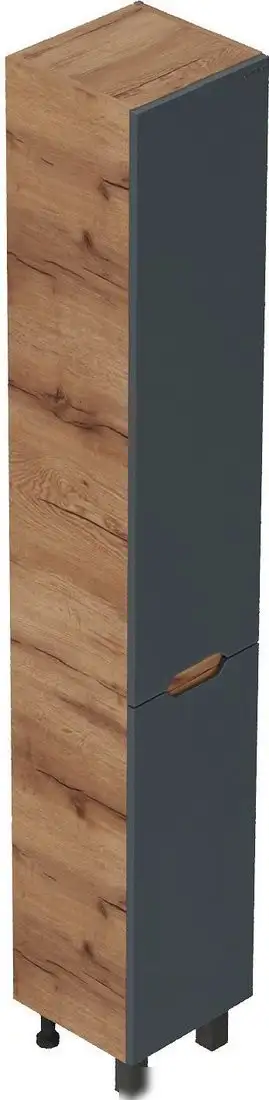 Onika Шкаф-пенал для ванной Айленд 30 403084 (графит/дуб крафт золотой) – фото товара