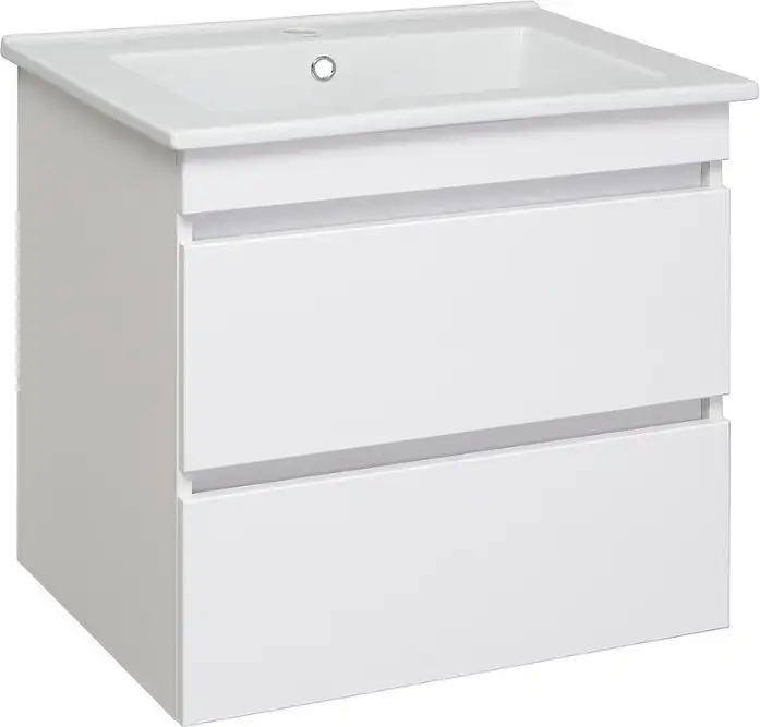 Runo Тумба с умывальником Runo Манхэттен 65 + Оскар 65 (подвесная, белый) – фото товара