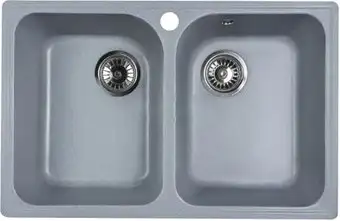 Кухонная мойка Marblan Duas (серебристый,с сифоном) - изображение в каталоге