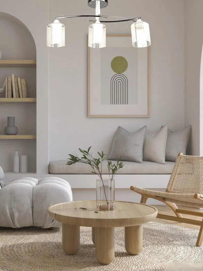 Люстра средней высоты Aitin Pro НПБ 02-3x60-101 K2352/3 (хром/белый) – фото товара