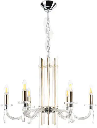 Подвесная люстра Crystal Lux AURELIO SP6 GOLD+CHROME – изображение в каталоге
