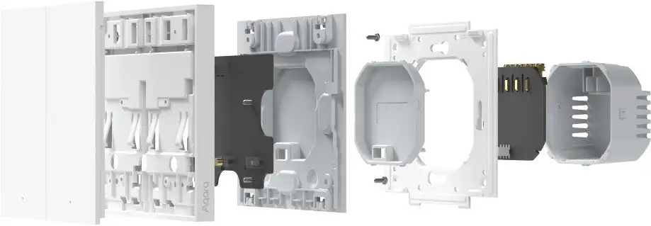 Выключатель Aqara Smart Wall Switch H1 двухклавишный без нейтрали (графит) – фото товара