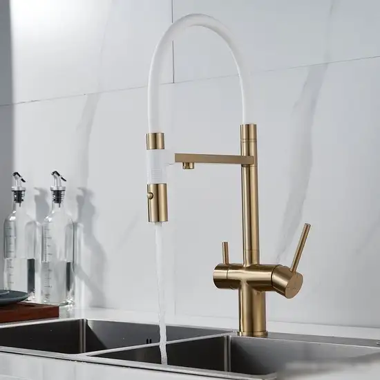 Смеситель Rose R958E (золотой сатин) - фото товара