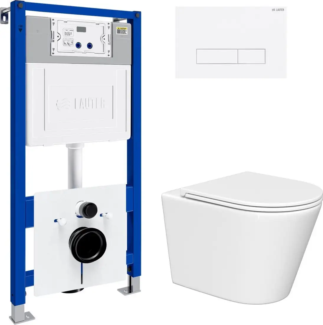 Унитаз подвесной Lauter Longer 2110822 с кнопкой 219702HD (узкая, белый) - фото товара