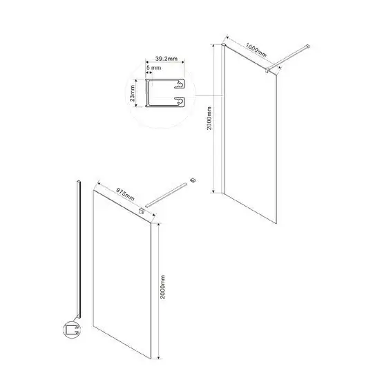 Душевая стенка Vincea Walk-In VSW-1H100CLB (матовый черный/прозрачное) - фото товара