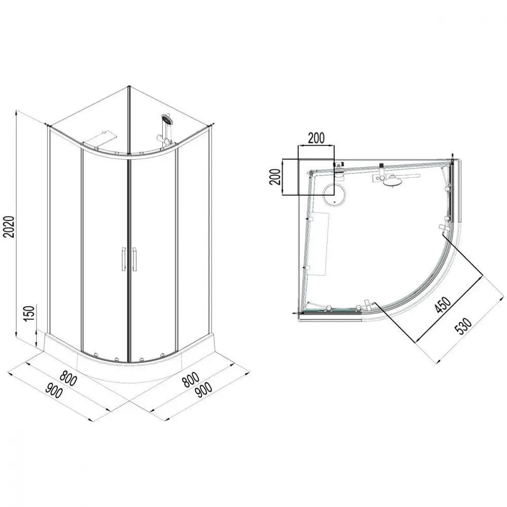 Душевая кабина Aquanet Passion Evo R 90 267257 - фото товара