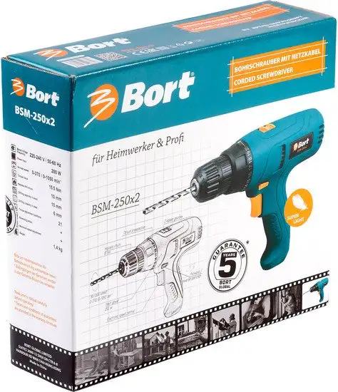 Дрель-шуруповерт Bort BSM-250x2 – фото товара