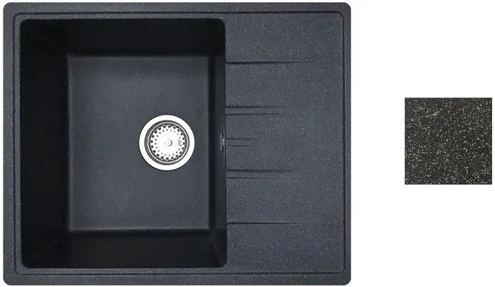Кухонная мойка БелЭворс Mila L + смеситель W4998-3-22 (черный) - фото товара