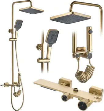 Душевая система Rea Helix Matt Gold REA-P6621
