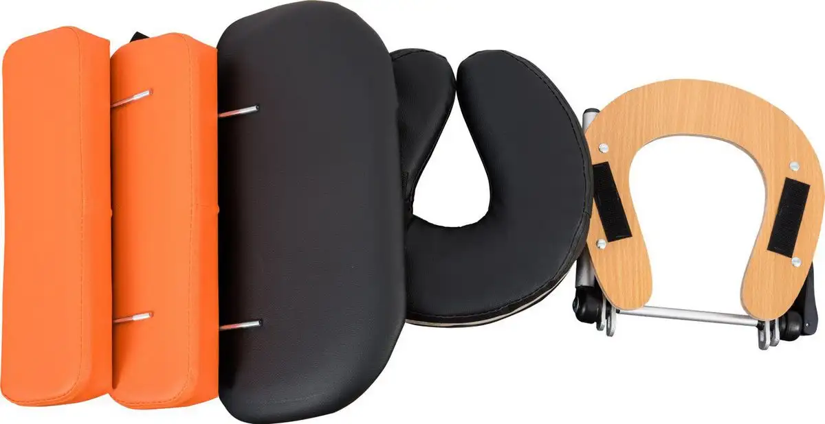 Массажный стол Atlas Sport складной 2-с 60 см деревянный (черно-оранжевый) – фото товара