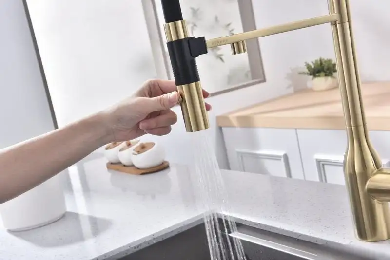 Смеситель Paulmark Magneto One Ma213188-SBG (золото/светлое брашированное золото) - фото товара