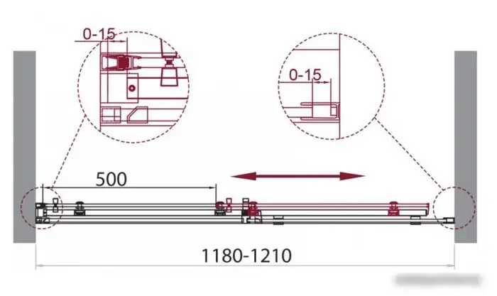 Душевая дверь BelBagno ACQUA-BF-1-120-C-NERO - фото товара