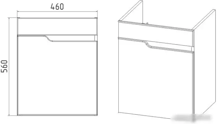Viant Тумба под умывальник Куба Como 50 VKUB50CO-T1STP – фото товара