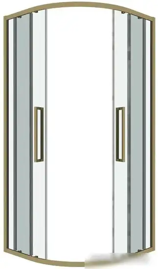 Душевой уголок Grossman Cosmo 100x100x195 301.K33.02.1010.32.00 (золото сатин/прозрачное стекло) - фото товара