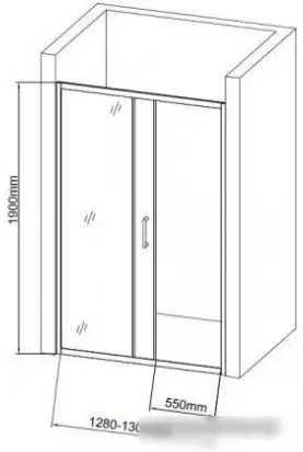 Душевая дверь Aquanet SD-1300A 130 (прозрачное стекло) - фото товара