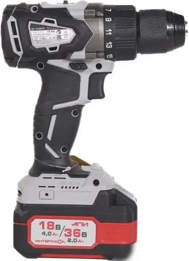 Дрель-шуруповерт Интерскол ДА-13/36В 70 814.2.2.70 (с 2-мя АКБ, кейс) – фото товара