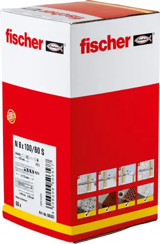 Дюбель-гвоздь Fischer N 8 x 100/60 S 50357 (50 шт) – изображение в каталоге