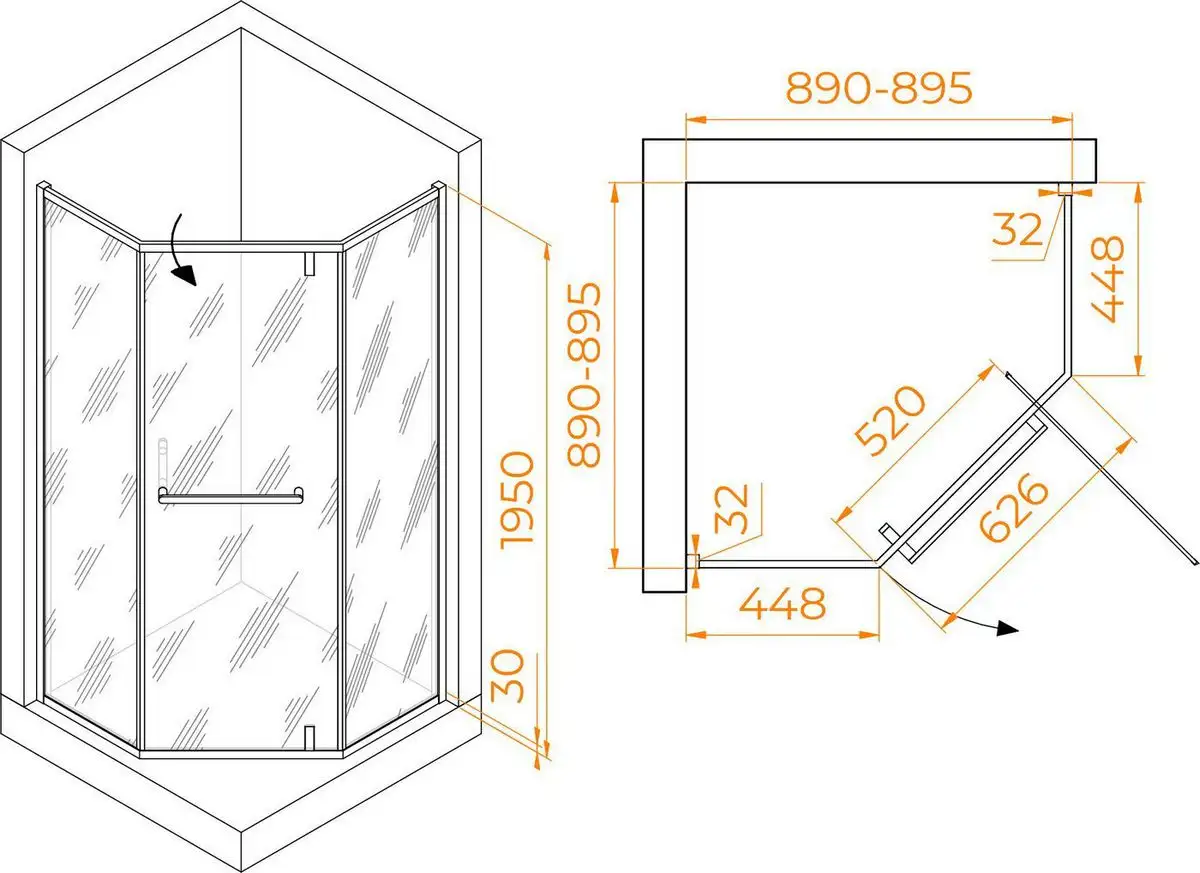 Душевой уголок RGW HO-084Gb 350608499-026 - фото товара