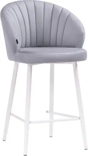 Стул с подлокотниками Woodville Бэнбу полубарный (Velutto 49/белый) – изображение в каталоге