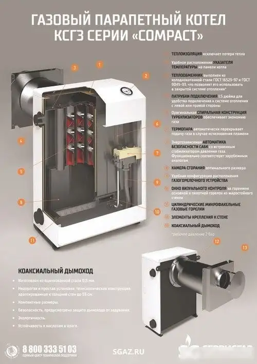 Отопительный котел Очаг Compact КСГЗ-16 С - фото товара