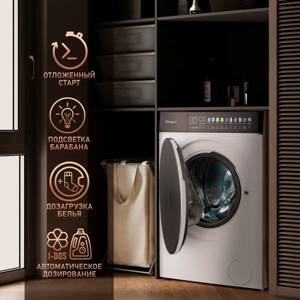 Стиральная машина Weissgauff WM 58411 Direct Drive Inverter Premium Steam - фото товара