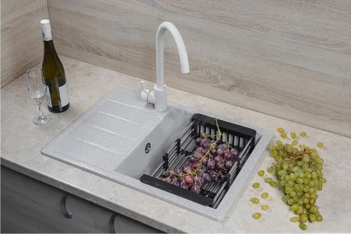 Кухонная мойка Marblan Recta R (серый, с сифоном) - фото товара
