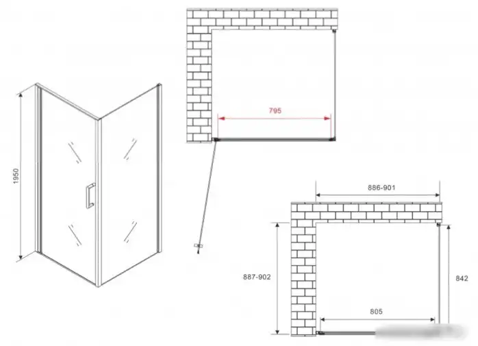 Душевой уголок Abber Sonnenstrand AG04090B-S90B - фото товара
