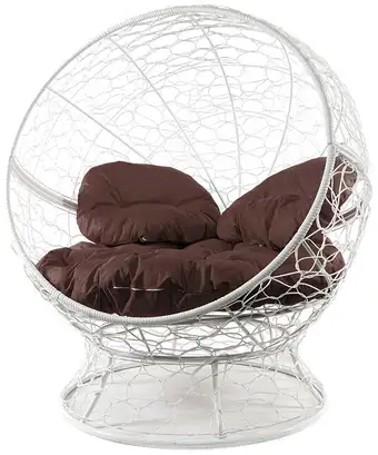 Кресло M-Group Апельсин 11520105 (белый ротанг/коричневая подушка) – изображение в каталоге