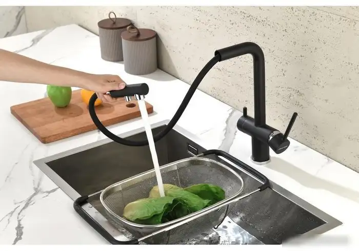 Смеситель Paulmark Serpentine Se213222-418 (черный/черный металлик) - фото товара