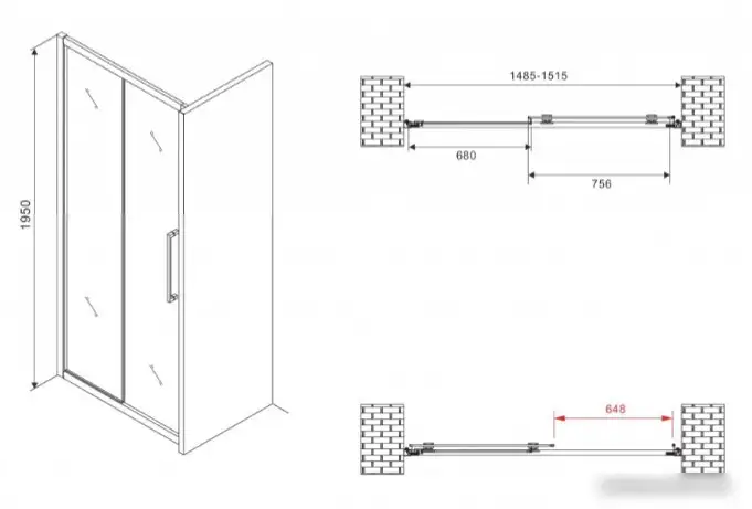 Душевая дверь Abber Schwarzer Diamant AG30150H - фото товара