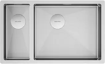 Кухонная мойка Paulmark Next 69/2S Uni PM226944-BSR (стальной/брашированная сталь) - изображение в каталоге