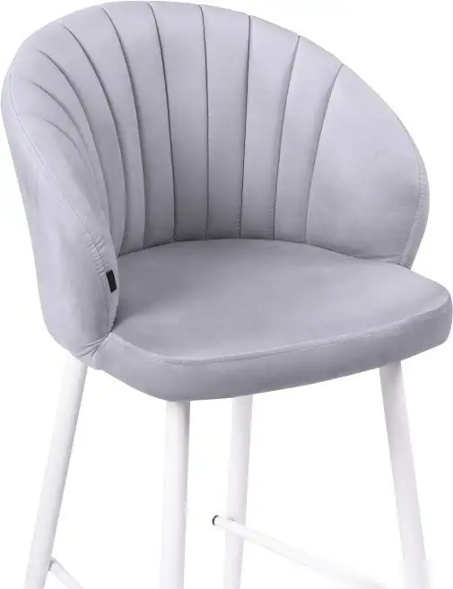 Стул с подлокотниками Woodville Бэнбу полубарный (Velutto 49/белый) – фото товара