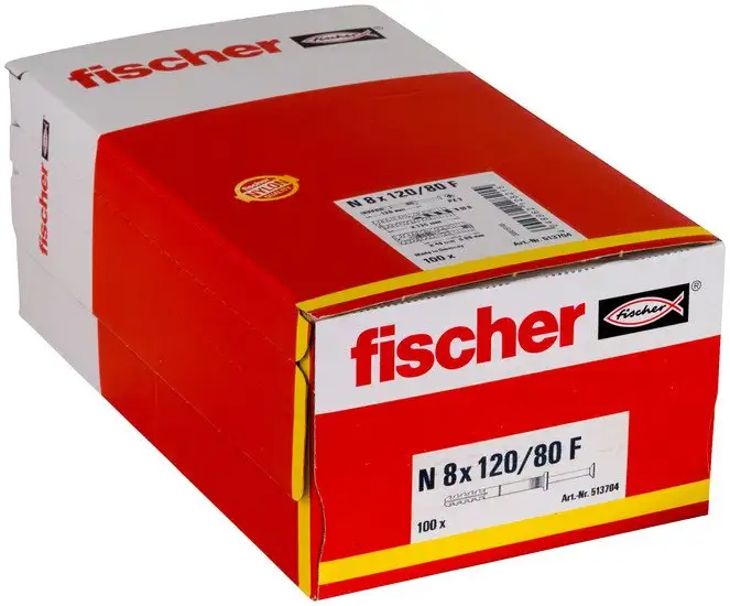 Дюбель-гвоздь Fischer N 8 x 120/80 F 513704 (100 шт) – фото товара