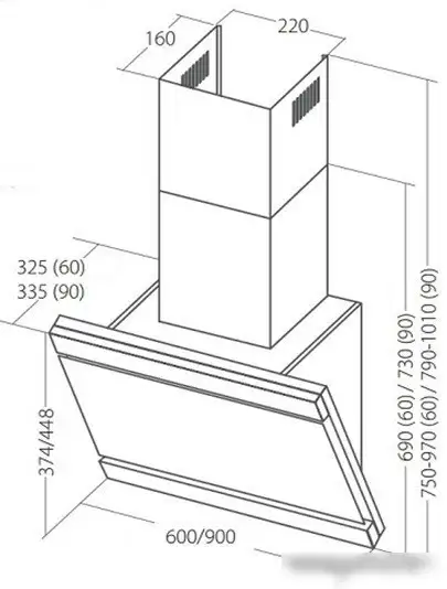 Кухонная вытяжка Akpo Kastos eco glass 60 WK-4 - фото товара