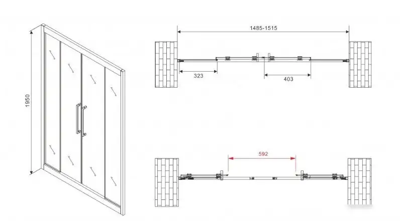 Душевая дверь Abber Schwarzer Diamant AG33150BH - фото товара