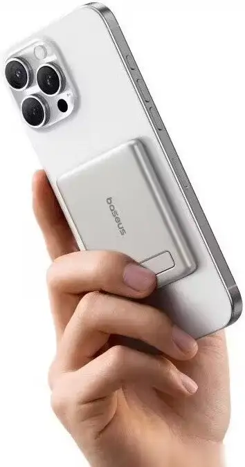 Внешний аккумулятор Baseus PicoGo AM31 Mini Magnetic Power Bank with Stand 20W 5000mAh (титановый) – фото товара