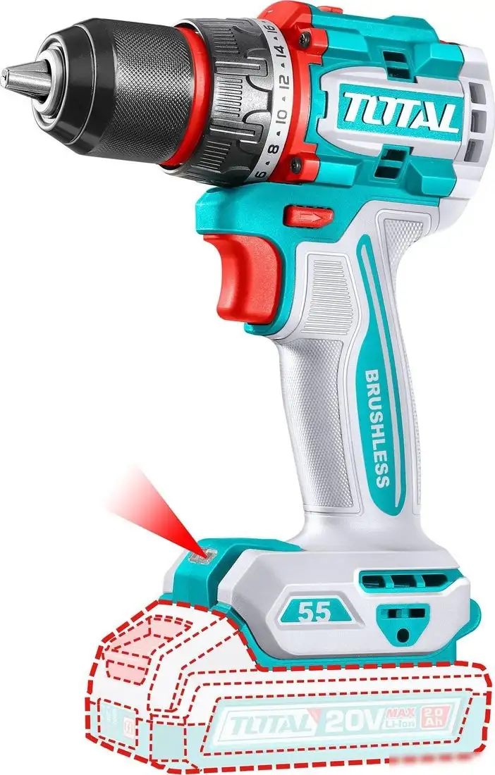 Дрель-шуруповерт Total TDLI205582 (с 1-им АКБ) – фото товара