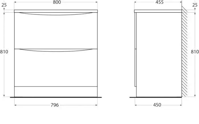 BelBagno Тумба под умывальник Acqua-800-2C-PIA-BL (bianco lucido) – фото товара