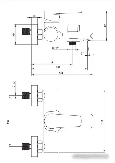 Смеситель Deante Tubo BUT 010M - фото товара