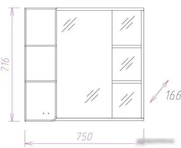 Мебель для ванных комнат Onika Шкаф с зеркалом Стиль 75.01 L 207519 – фото товара