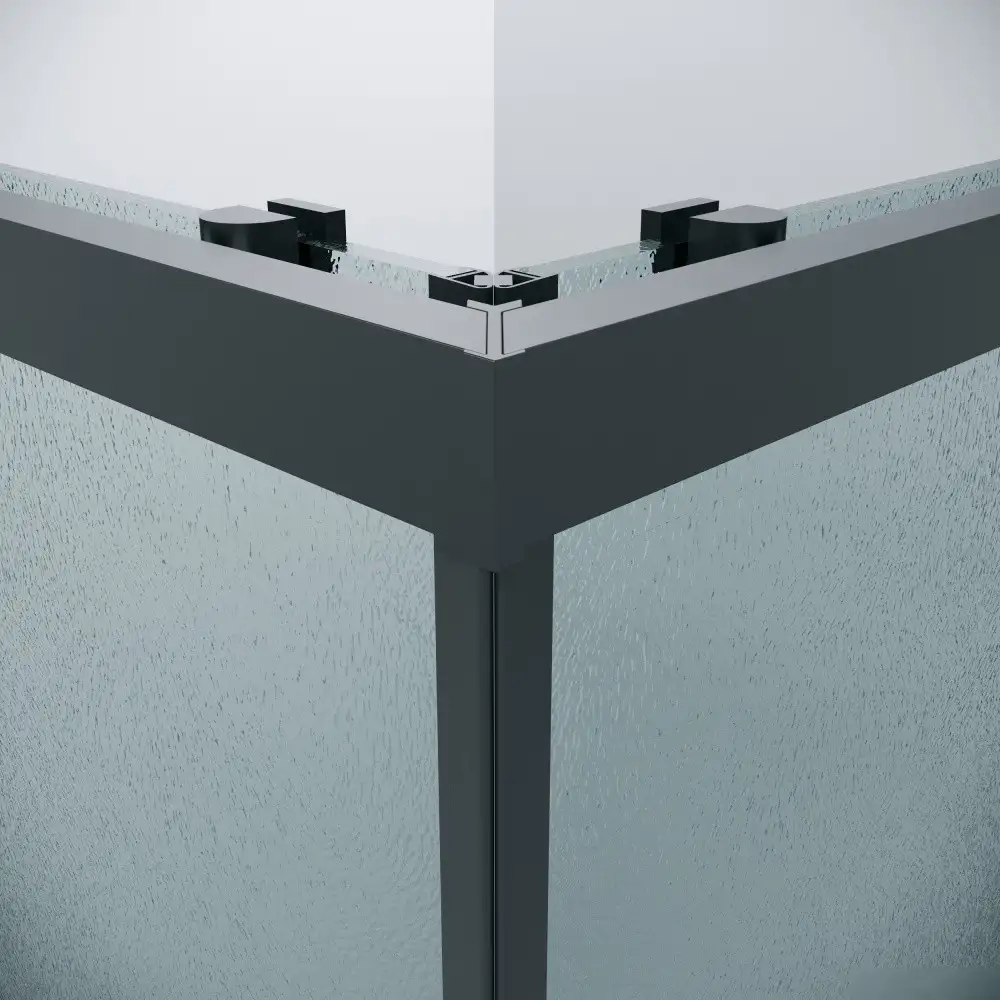 Душевой уголок Grossman Cosmo 90x90x195 300.K33.02.9090.21.02 (черный матовый/шиншилла стекло) - фото товара